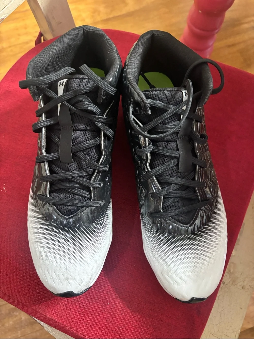 Under Armour Black and White Gradient Athletic Basketball Shoes